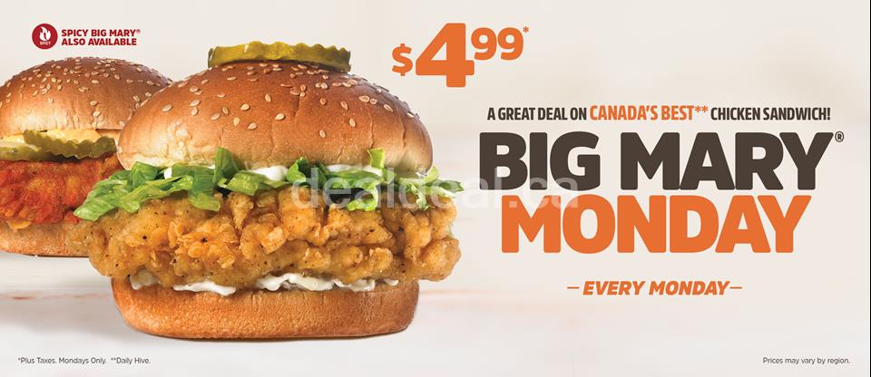 Big Mary Mondays at Mary Brown's
