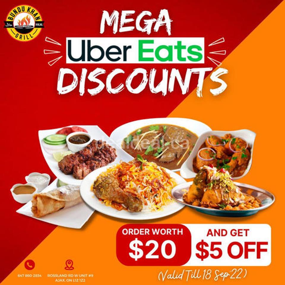Order on Uber Eats Worth $20 from Bundu Khan and Get $5 Off