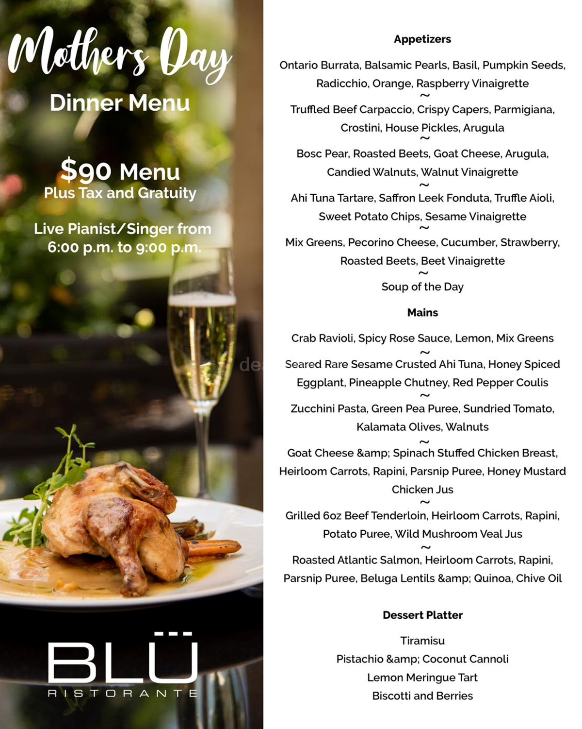 Celebrate Mother's Day with a special menu at Blue Ristorante! image 2