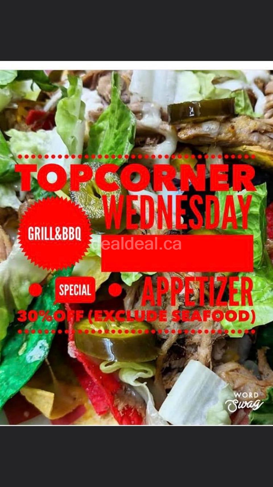 Wednesday special at Top Corner