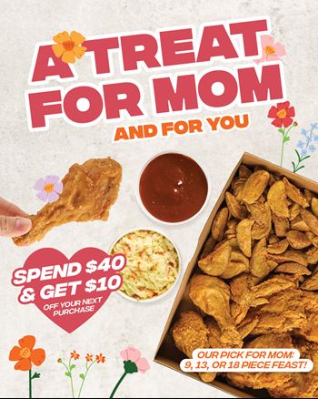 Treat Mom & Yourself – Spend $40 & Get $10 Off Your Next Purchase at Mary Brown's 