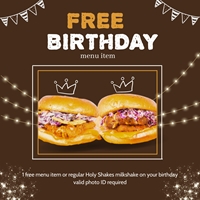 FREE Birthday Menu Item