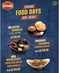 Specials from Monday to Wednesday 