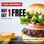 Buy one burger get the second burger for free at B Boyz Scarborough