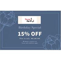 Enjoy 15% OFF on your birthday at Younee Sushi