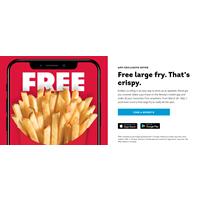 Free large fry at Wendys
