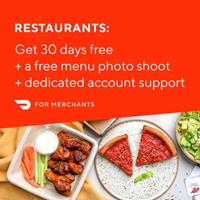 DoorDash: Sign up now to get a 30-day free trial, including a free menu photo shoot