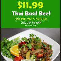 Thai Basil Beef for $11.99 at Thai Mango