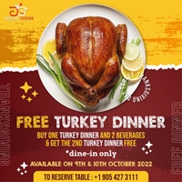 Buy One Turkey dinner & two beverages and GET the 2ND Turkey dinner for absolutely FREE at Greedy Goose Sport Bar & Grill