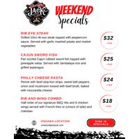 One Eyed Jack Pub and Grill Weekend Specials