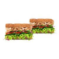 Get two 6-inch subs for $9.99 when you order in the app at Subway