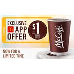 Enjoy a medium McCafé® Premium Roast Coffee for only $1 + tax with the McDonald’s app